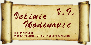 Velimir Ikodinović vizit kartica